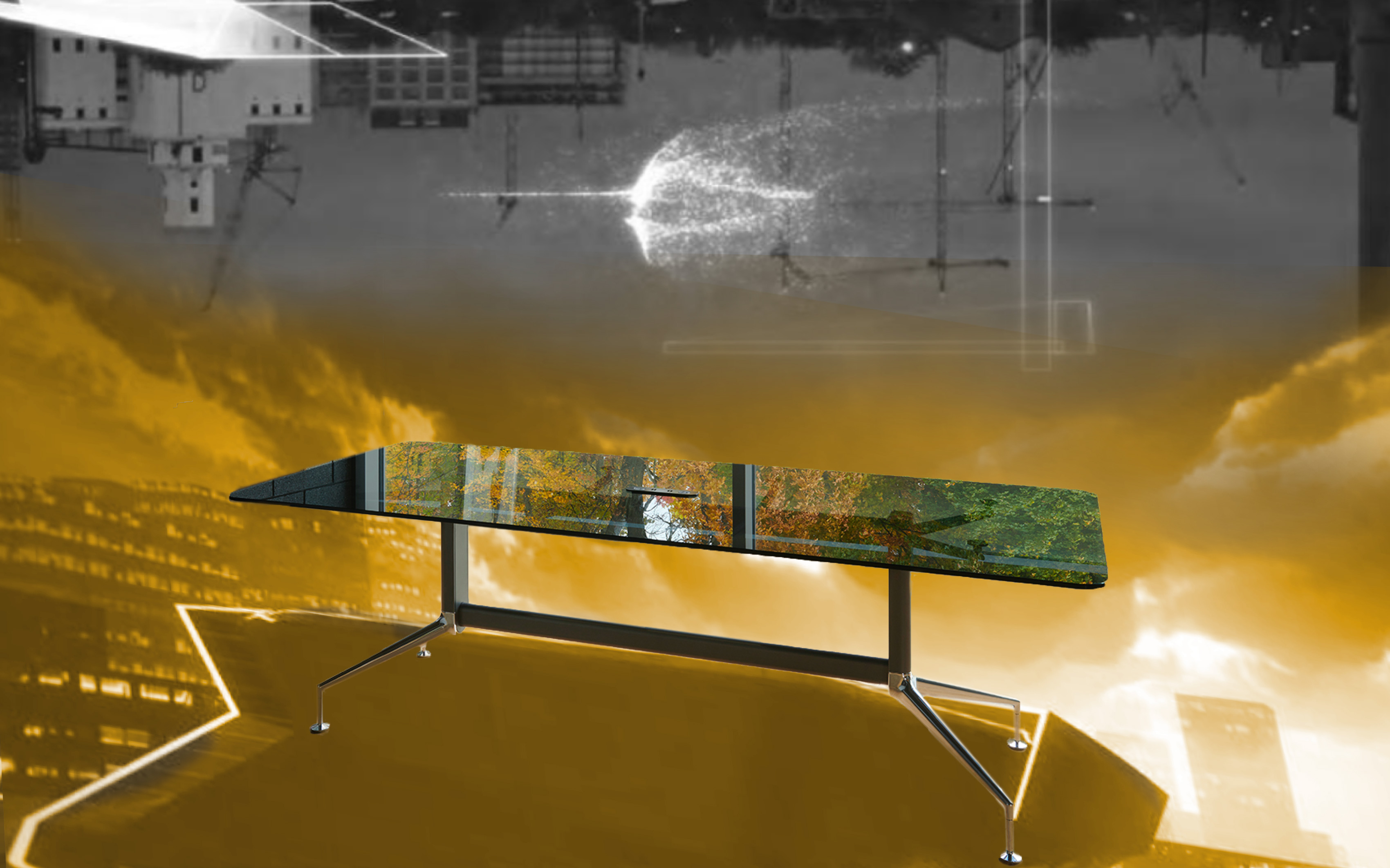 Solar Vision Glass Table
