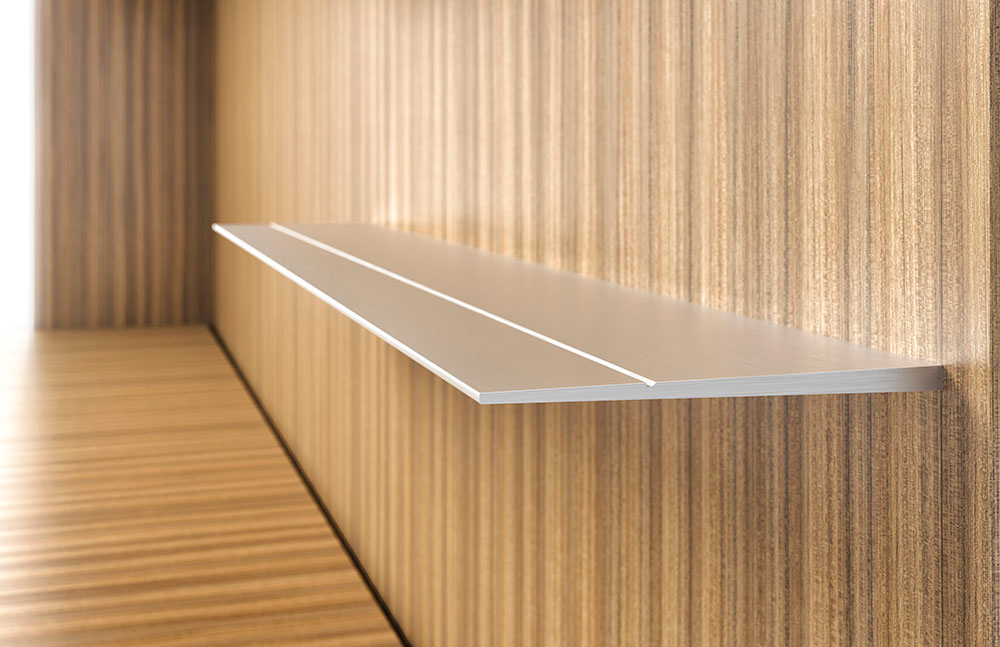 fantastic thin metal display shelves against wood