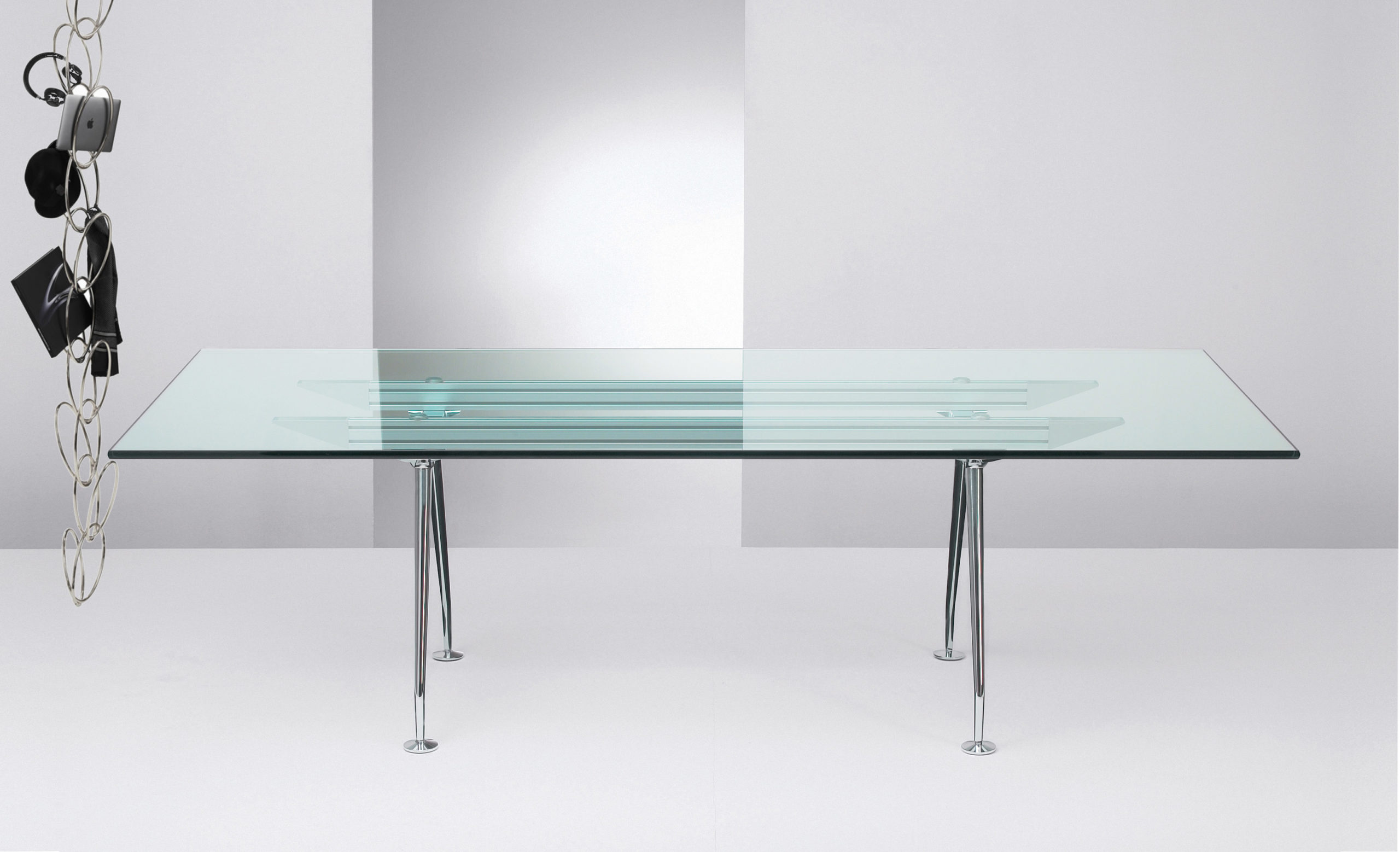 Stunning Clear Vision Glass Table Silver for contemporary offices and homes