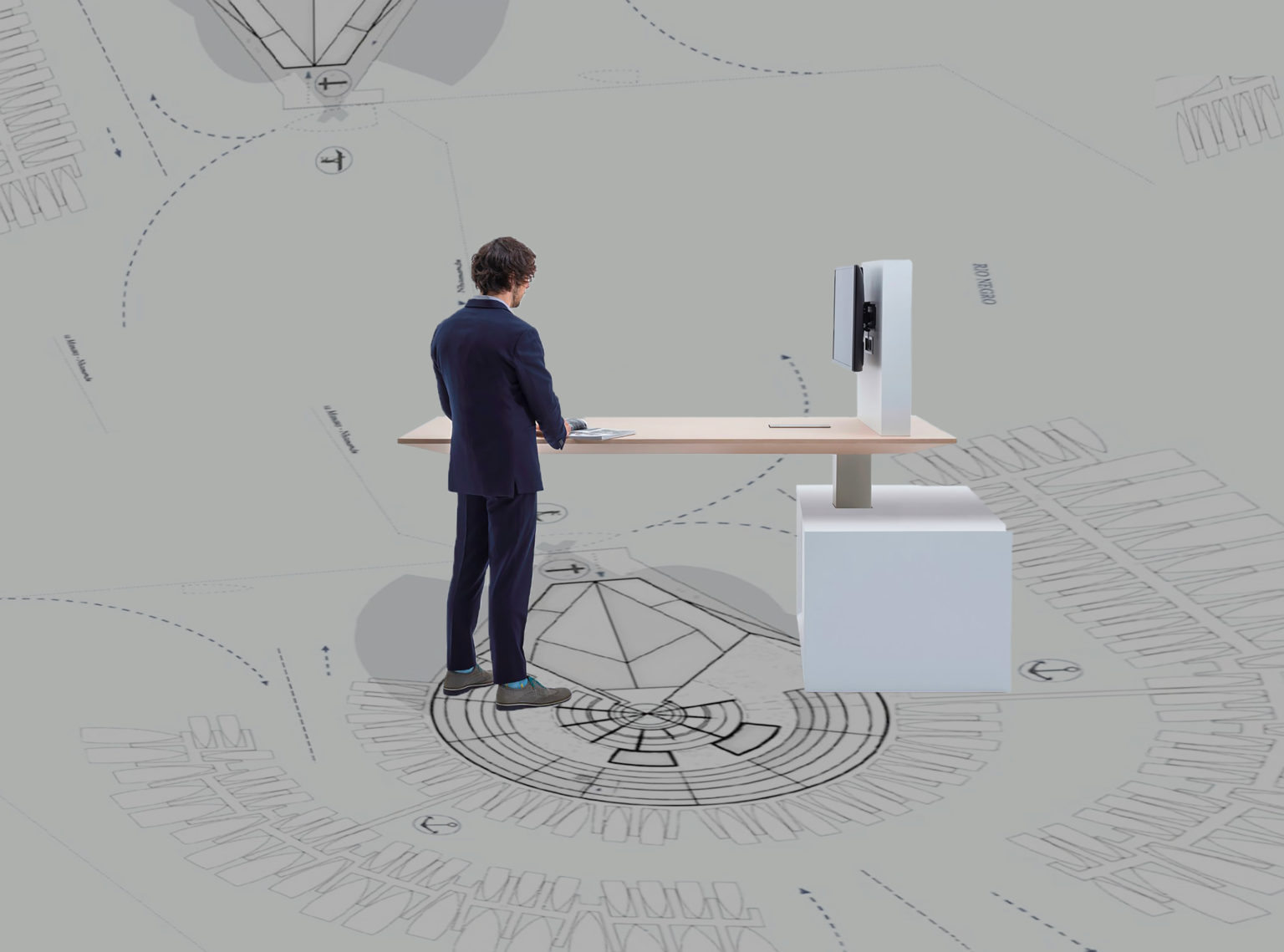 Executive Flight Line Desk Ambience Doré