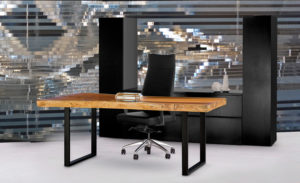 Handsome Wood Executive Home Office Ray Hieroglyph Desk