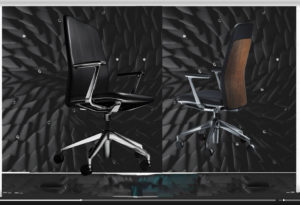Luxury Silhouette Moon Chair with wood leather and metal design