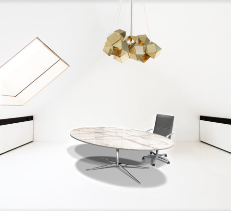 Exquisite Modern Luxury Oval Marble Executive Table Desk