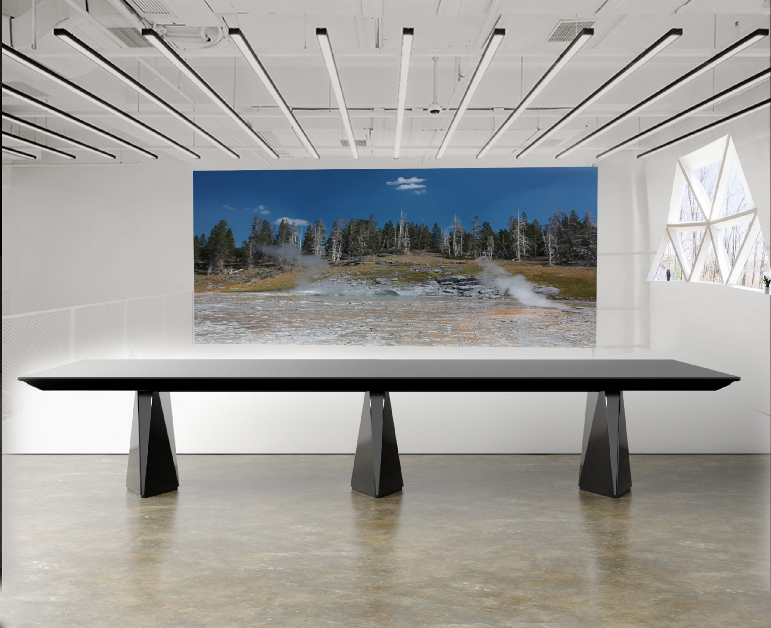 Stark Pristine Landscape Table in Black for executive boardrooms and home applications