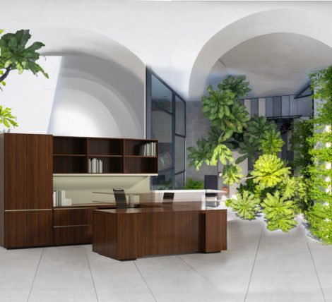 modern yet classic Transitional Sit Stand Executive Desk for home and office