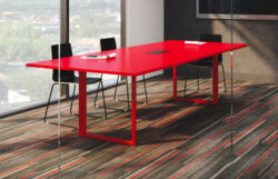 Vivid Red Bold Contemporary Design Red Fire lIght Table