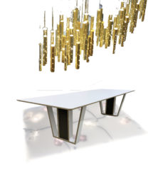 Cool Modern White Tuxedo Table in laminate and wood