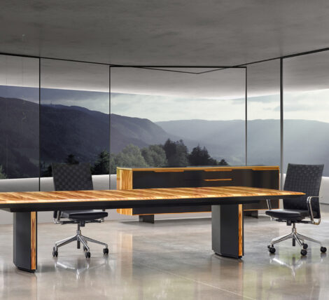 The Grand Marinier Table is an exceptional boardroom table for luxury conference rooms