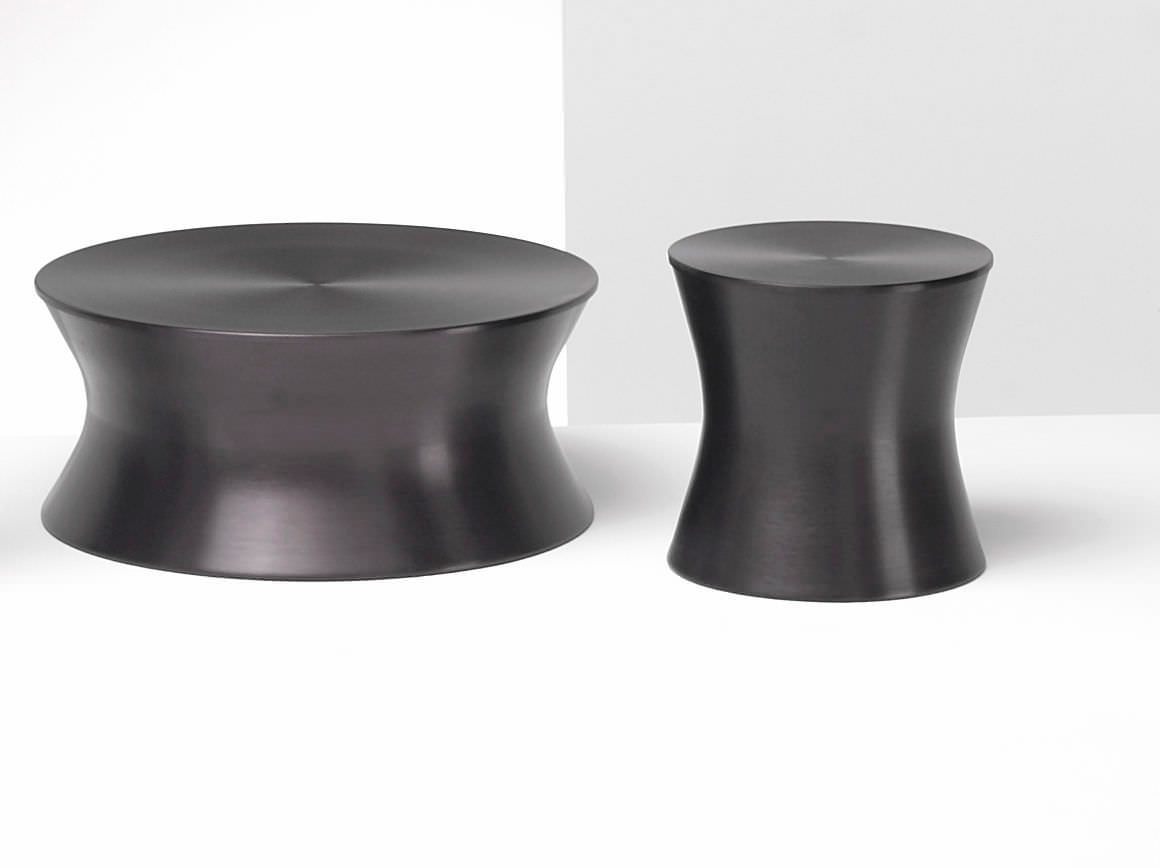 Contemporary Steel Circular Ottomans - Image 5