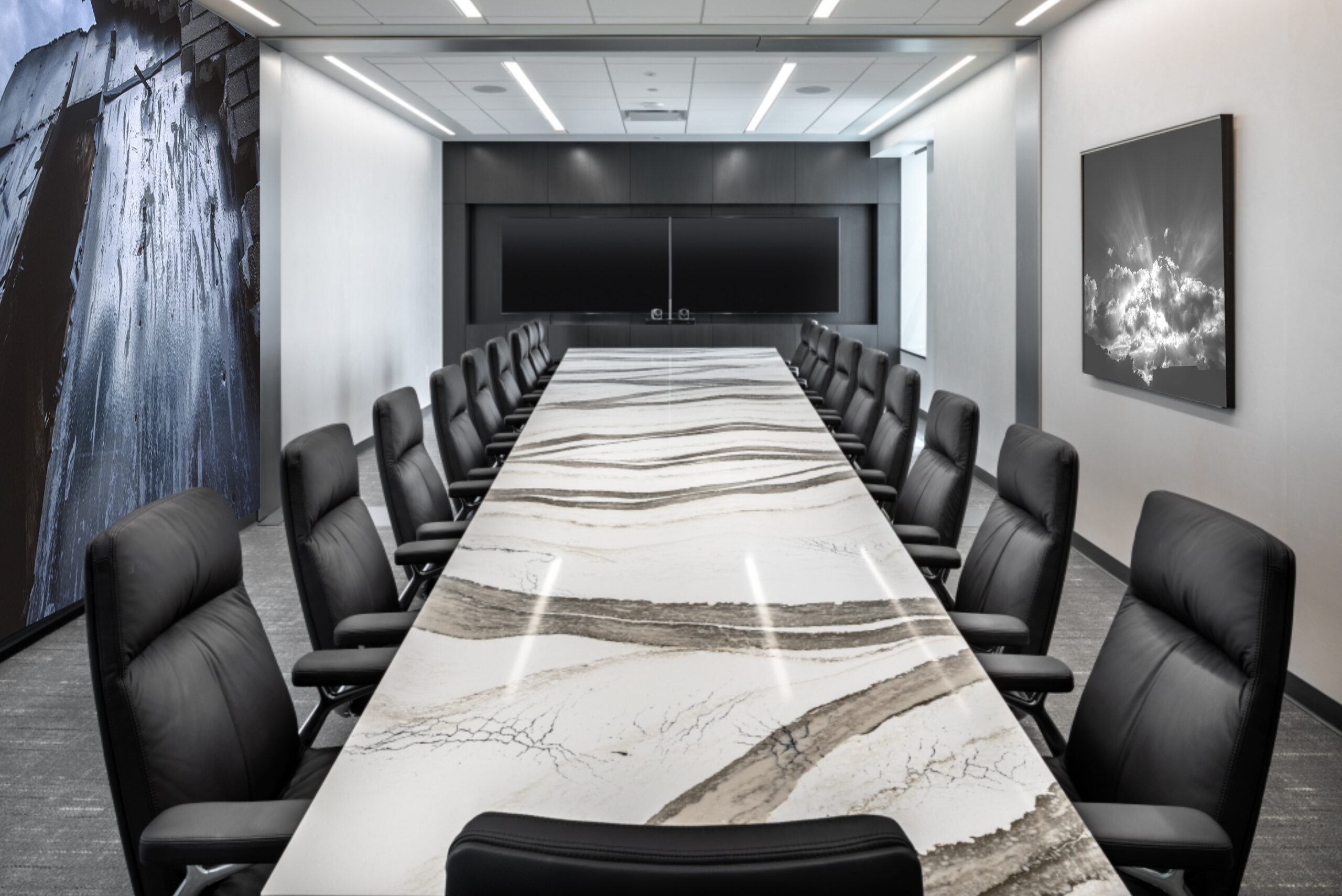 White Marble Rectangular Table - Image 4
