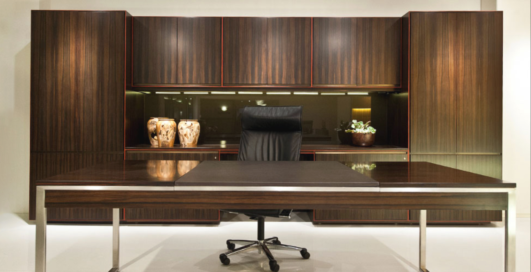 Executive Ebony Wood Modern Desk - Image 5