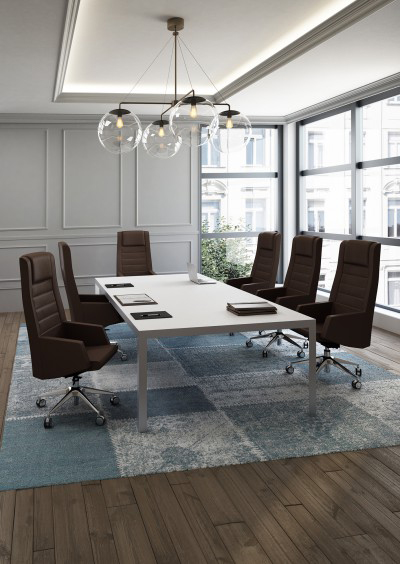 High Back Black Leather Conference Chair - Image 3