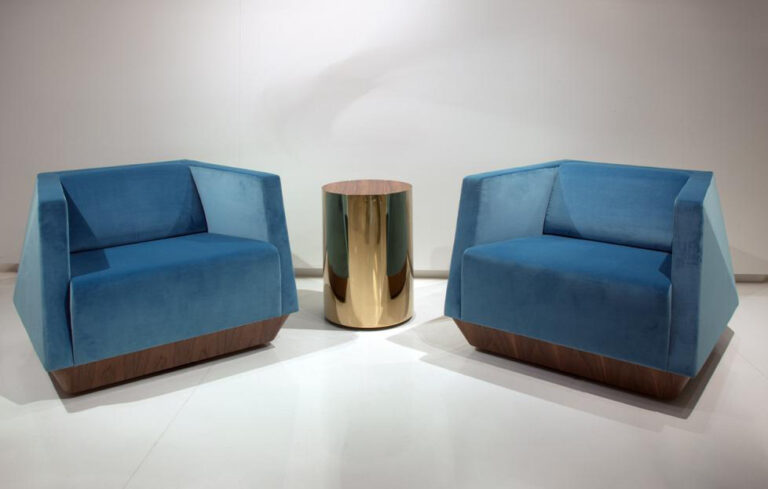 Round Brass Modern Side Table