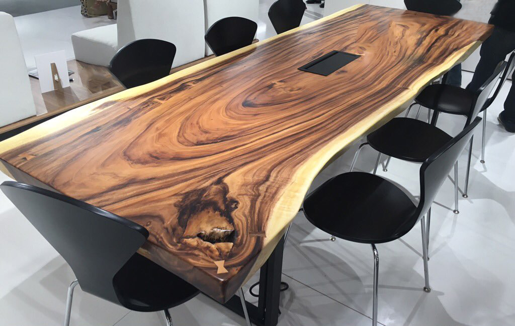 Natural Wood Standing Height Table - Image 3