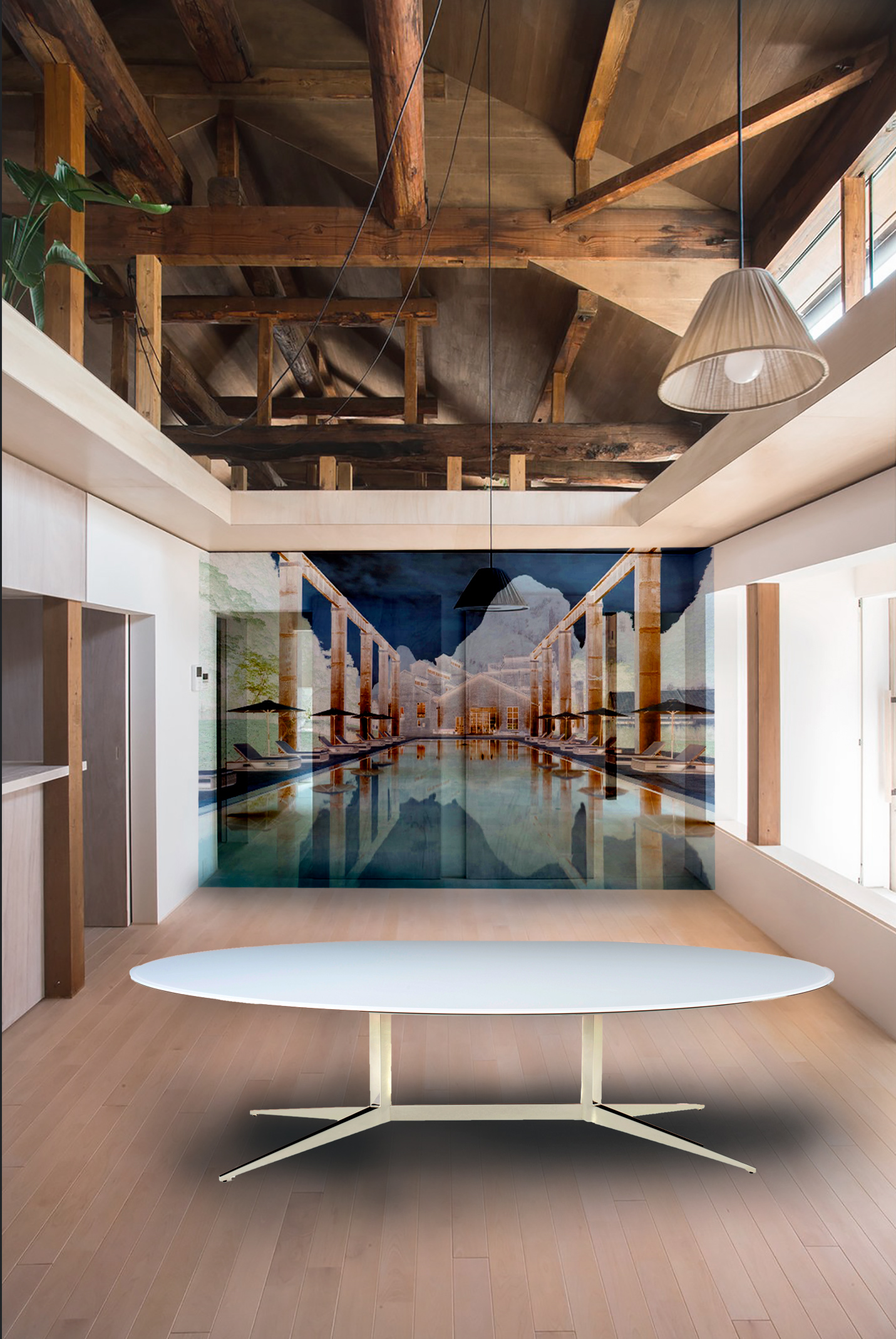 Oval Glass Modern Table - Image 2