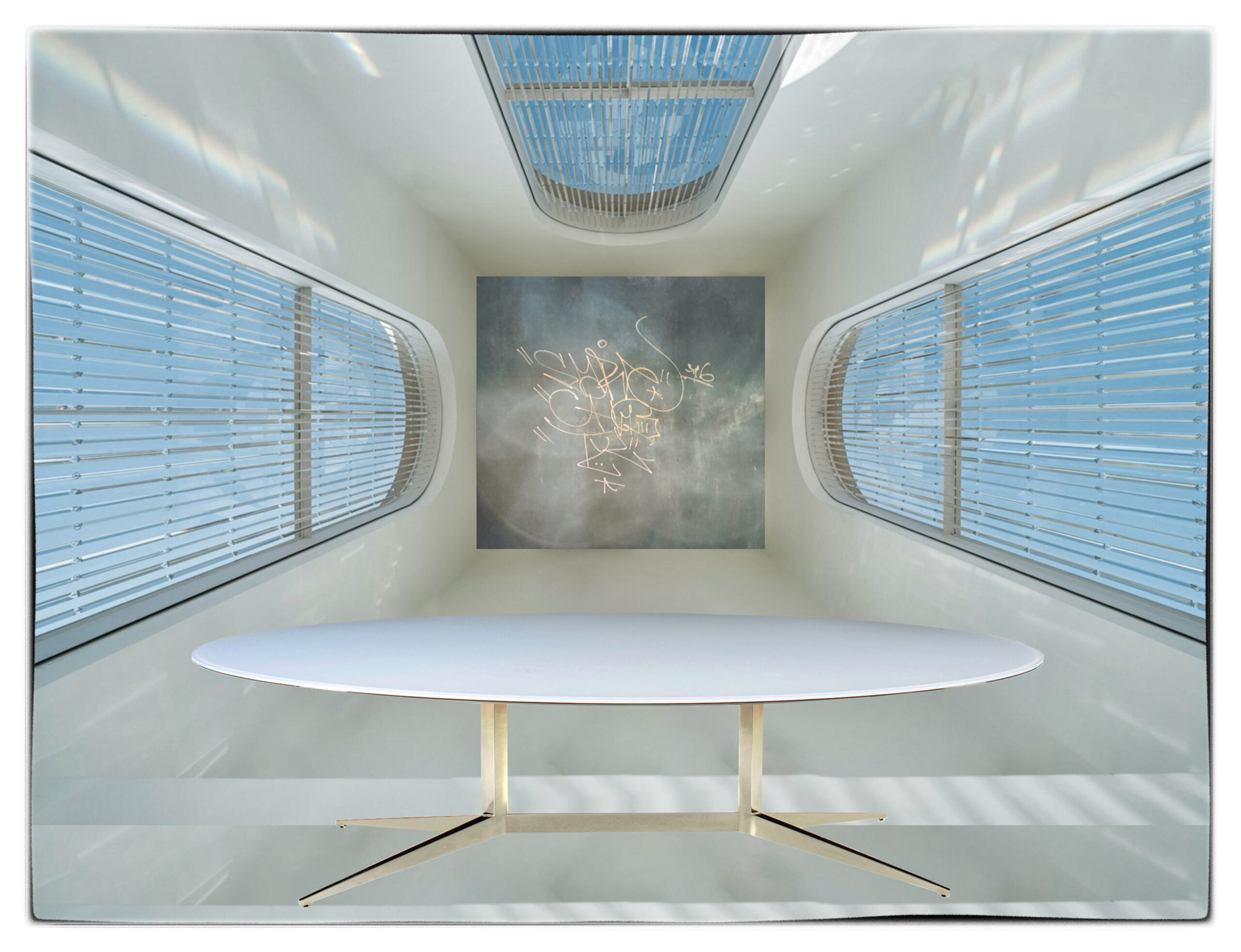 Oval Glass Modern Table