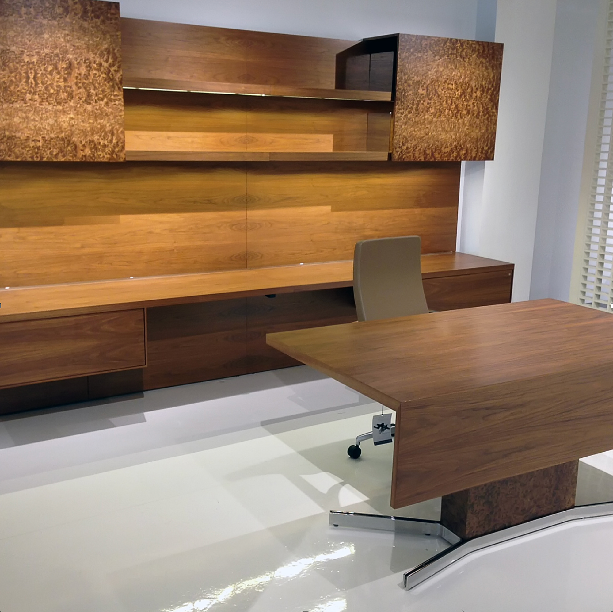 Executive Modern Wood Sit Stand Desk - Image 3