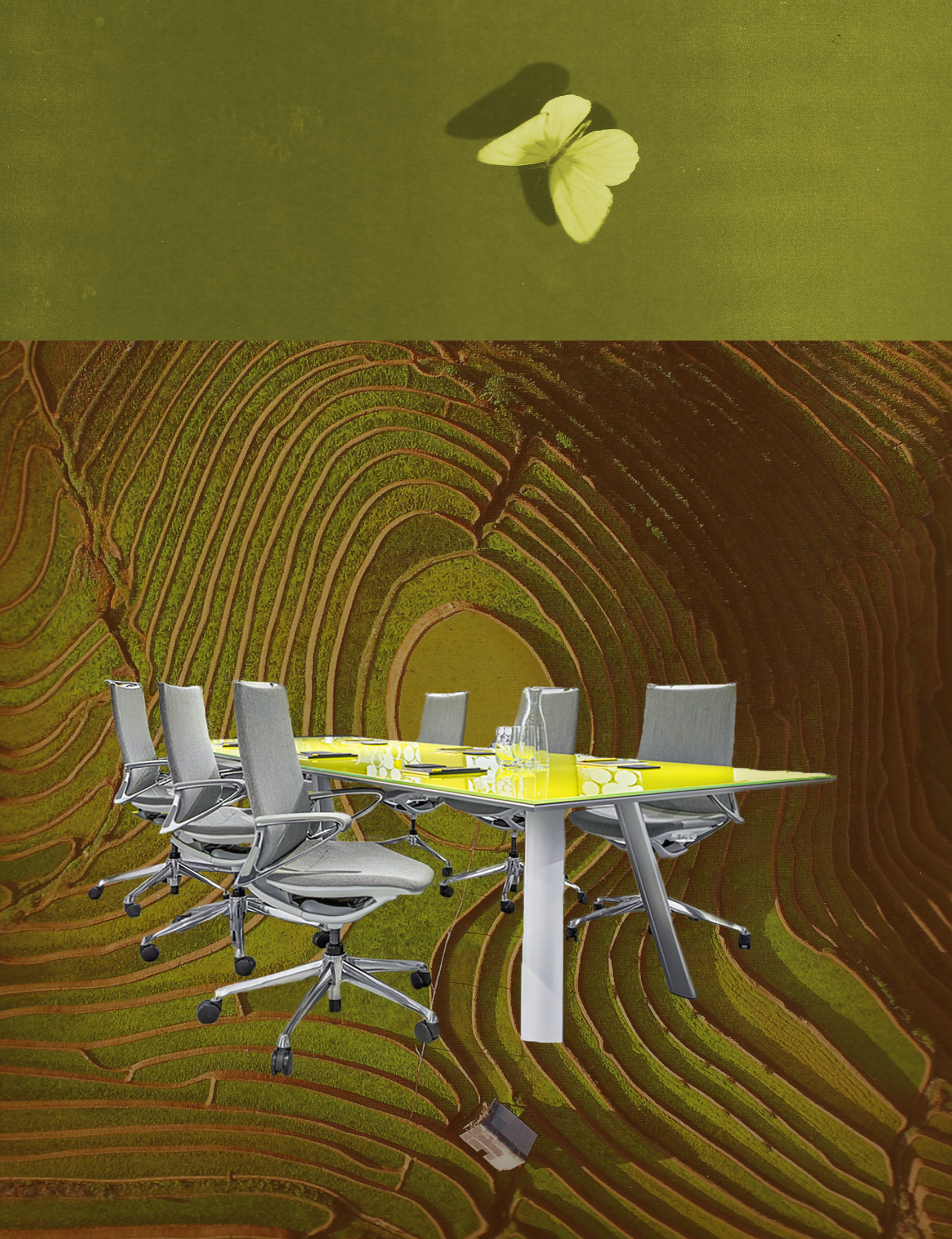 Silver Sun Glass Table