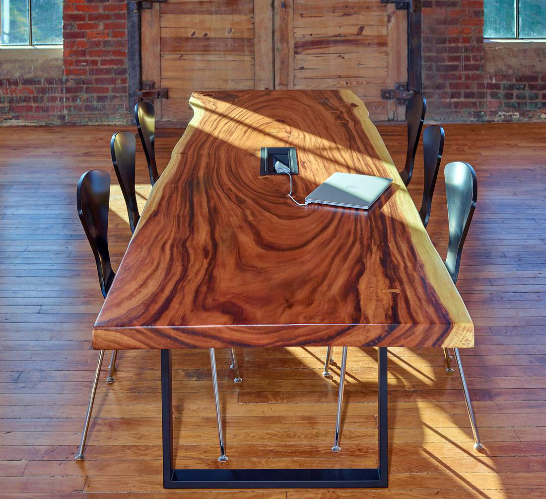 Natural Wood Standing Height Table - Image 2