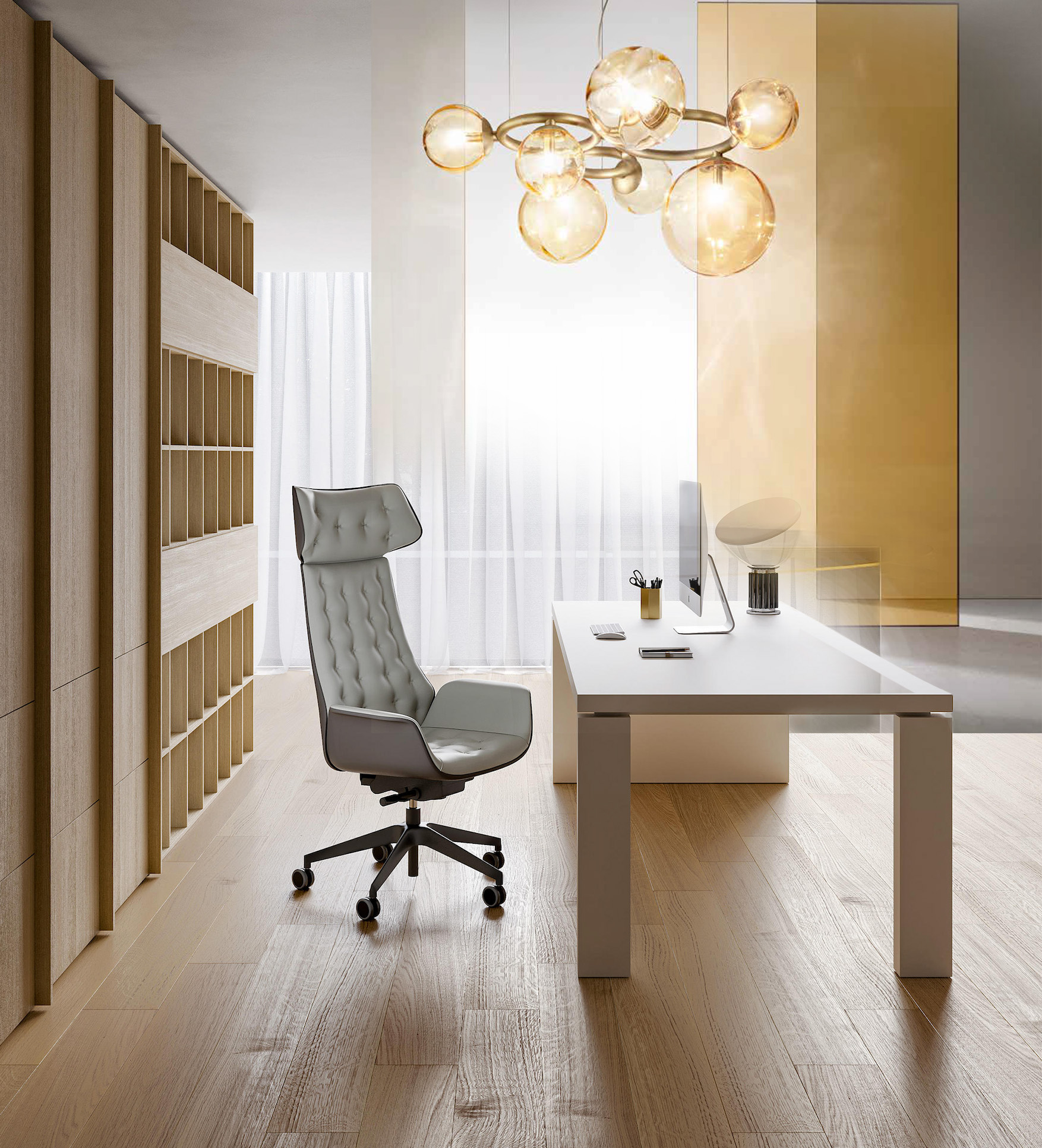 Stellar White Contemporary Conference Chairs - Image 2