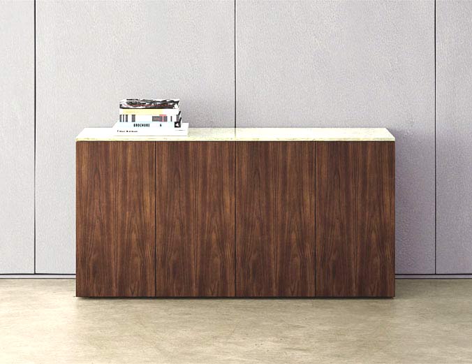 Walnut Wall Hung Credenza - Image 3