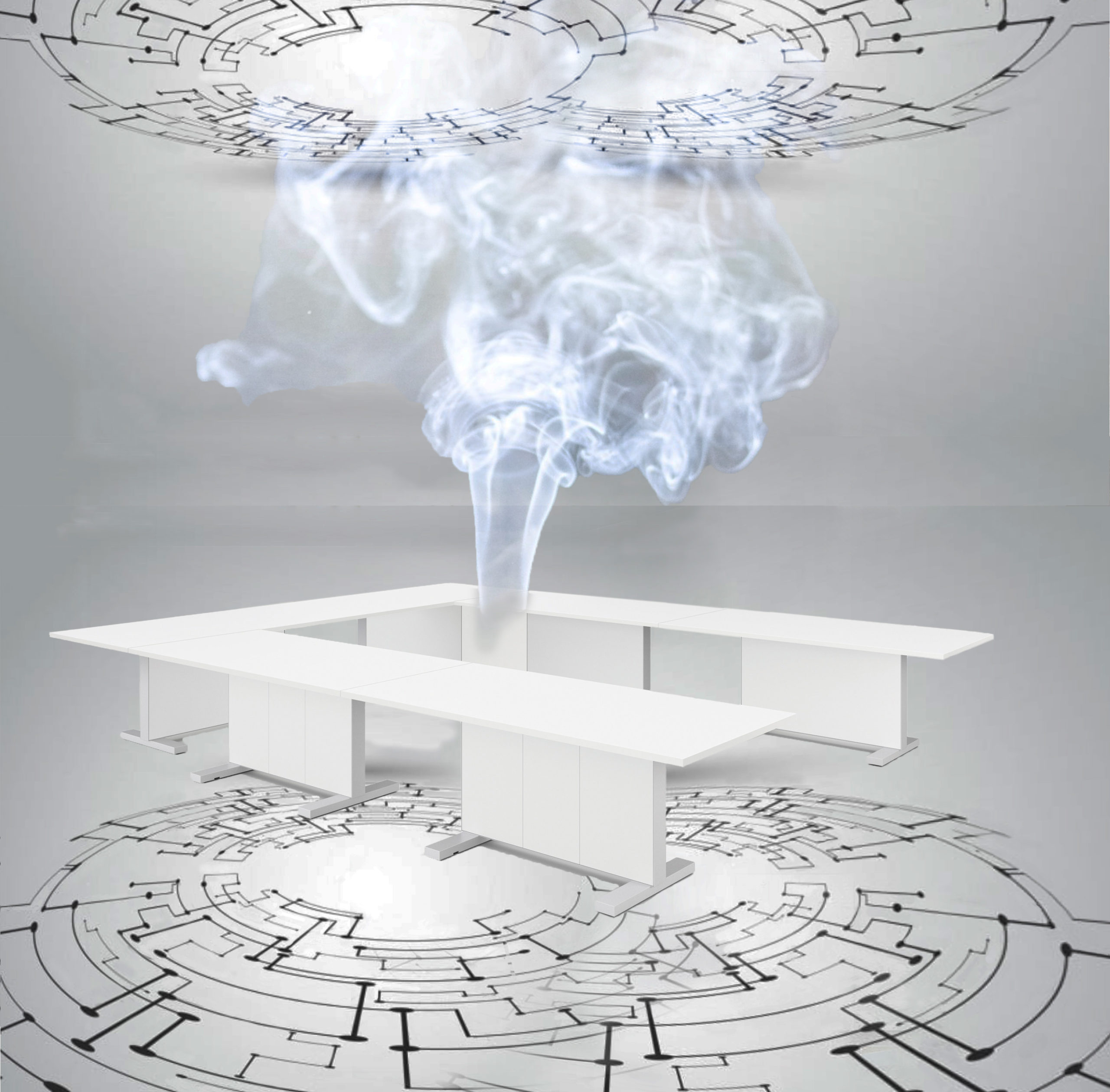 White Executive Mobile Table