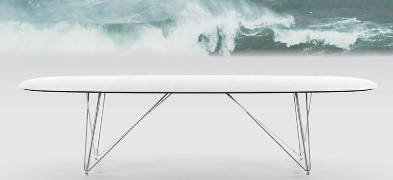 White Glass Surf Table