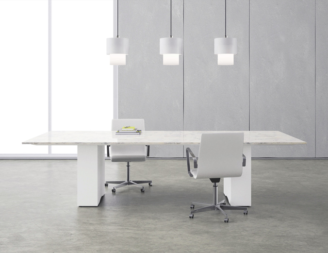 White Marble Rectangular Table - Image 3