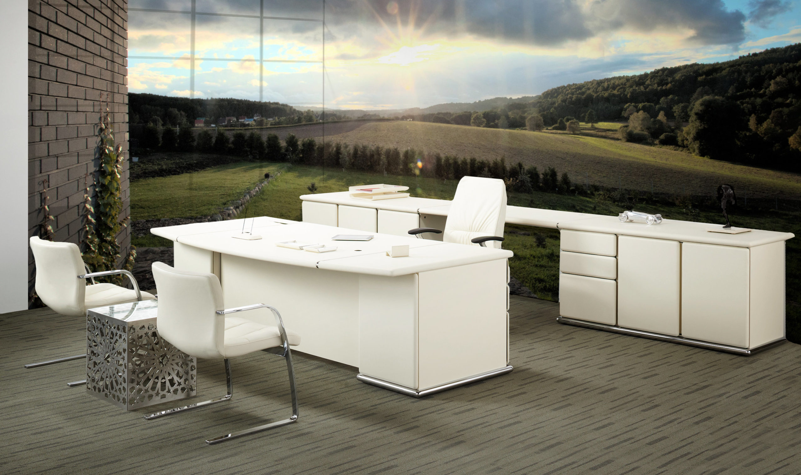 Black Retro Executive Desk - Image 3