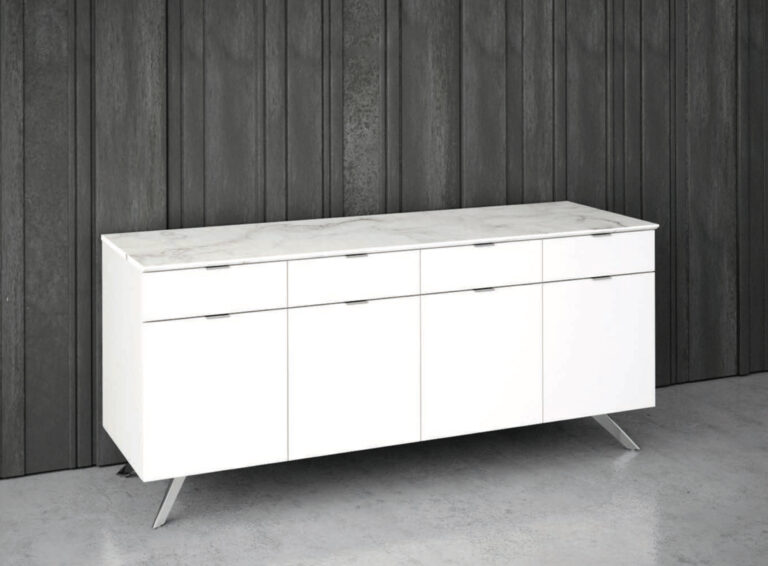 White Stone Top Credenza