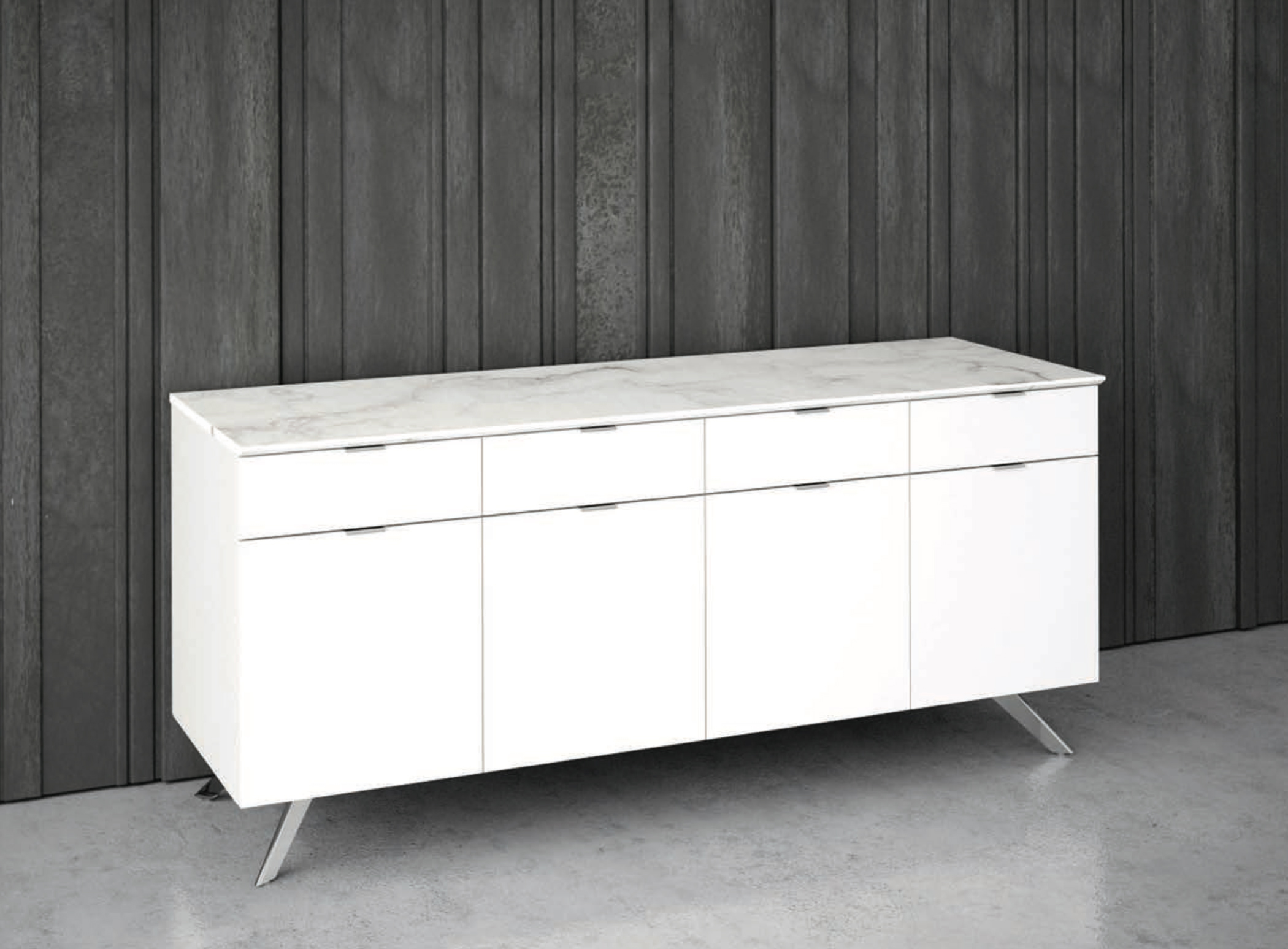 White Stone Top Credenza