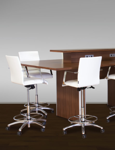 White Chrome Drafting Chairs
