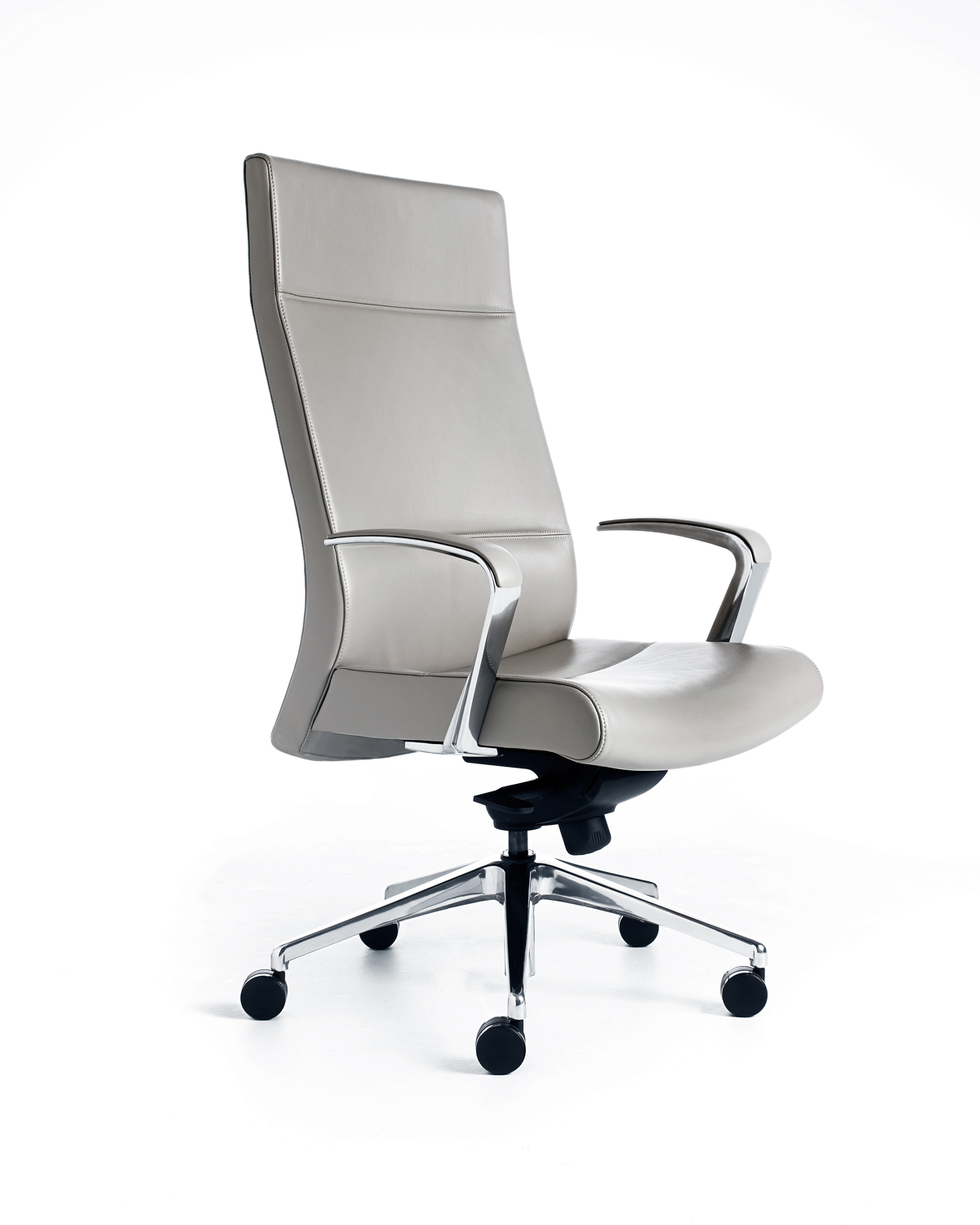 White Leather Chrome Conference Chair - Image 2