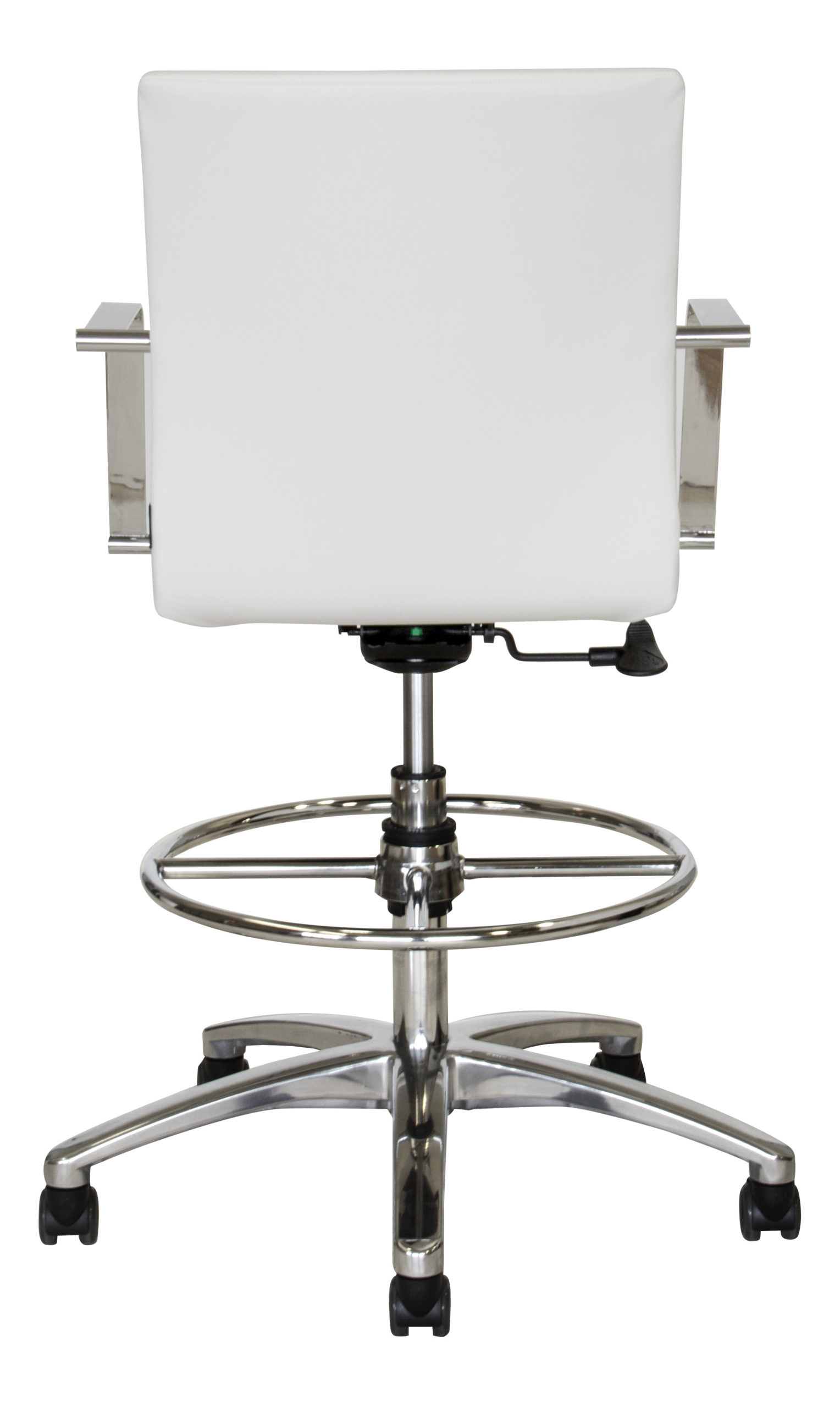 White Chrome Drafting Chairs - Image 5